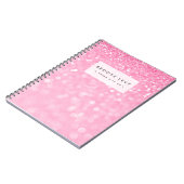 Rosa Sparkle Personalisiert Journal Notebook Notizblock (Linke Seite)