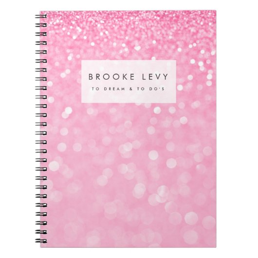 Rosa Sparkle Personalisiert Journal Notebook Notizblock (Vorderseite)
