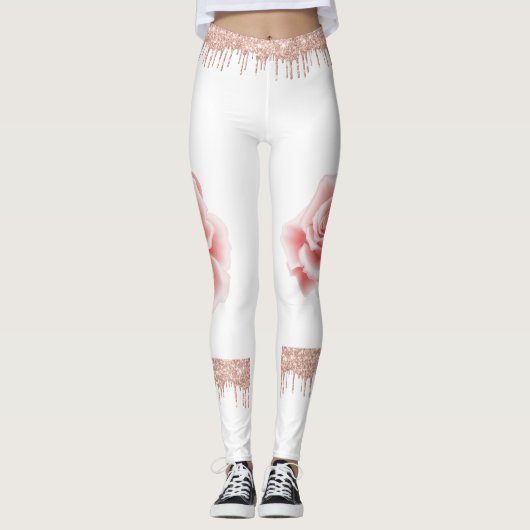 Rosa Sparkle Rose Leggings (Vorderseite)