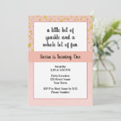 Rosa Sparkle zum Geburtstag Einladung (Stehend Vorderseite)