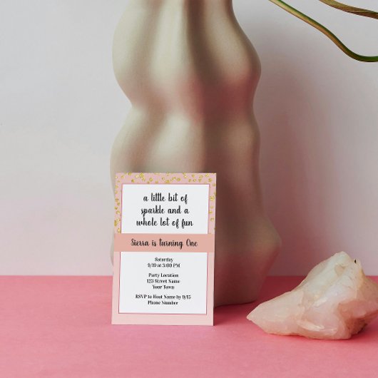 Rosa Sparkle zum Geburtstag Einladung