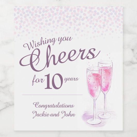 Rosa Sparkling Wein 10 Jahre Bratwein l Weinetikett (Einzelnes Label)