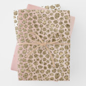 Rosa Sparkor Gold Leopard Print Geschenkpapier Set (Beispiel)