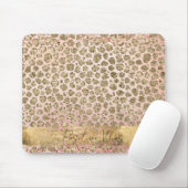 Rosa Sparkor Gold Leopard Print Mousepad (Mit Mouse)