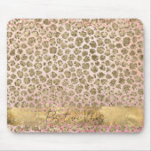 Rosa Sparkor Gold Leopard Print Mousepad (Vorne)