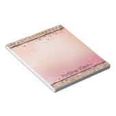 Rosa Sparkor Gold Leopard Print Notizblock (angewinkelt)