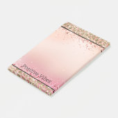 Rosa Sparkor Gold Leopard Print Post-it Klebezettel (angewinkelt)