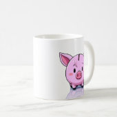 Rosa Sparschwein Kaffeetasse (VorderseiteRechts)