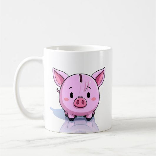 Rosa Sparschwein Kaffeetasse (Links)