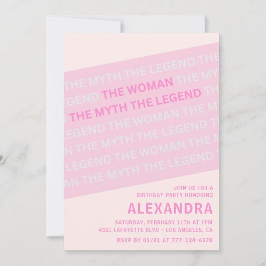 Rosa Spaß Frauenmyth 96. Geburtstag Einladung (Vorderseite)