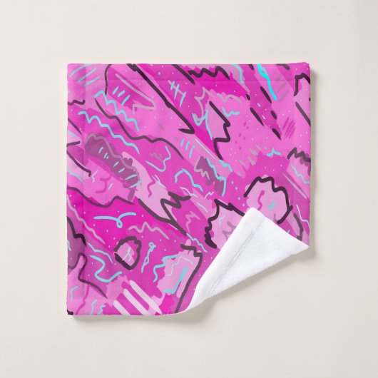 Rosa! Spaß mit Abstrakter Kunst Badhandtuch Set (Waschlappen)