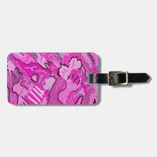 Rosa! Spaß mit Abstrakter Kunst Gepäckanhänger (Vorderseite horizontal)