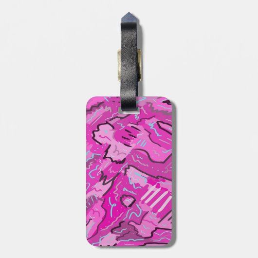 Rosa! Spaß mit Abstrakter Kunst Gepäckanhänger (Rückseite vertikal)