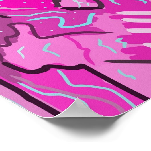 Rosa! Spaß mit Abstrakter Kunst Poster (Ecke)