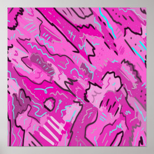 Rosa! Spaß mit Abstrakter Kunst Poster