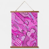Rosa! Spaß mit Abstrakter Kunst Wandteppich Mit Holzrahmen (Vorderseite)