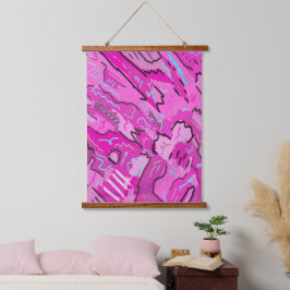 Rosa! Spaß mit Abstrakter Kunst Wandteppich Mit Holzrahmen