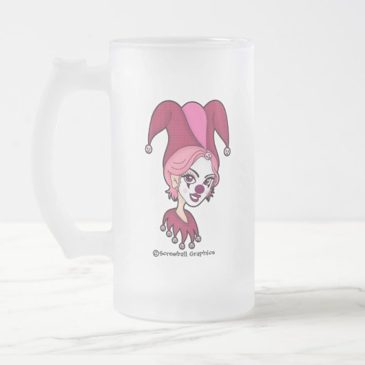 Rosa Spaßvogel-mattierte Bier-Tasse Mattglas Bierglas (Links)