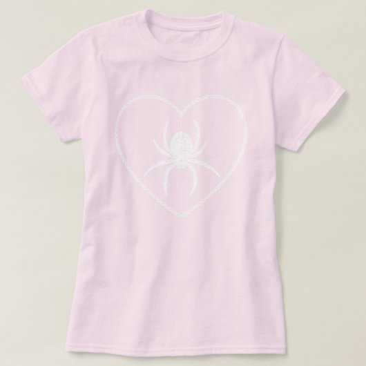 Rosa Spider Herz T - Shirt (Design vorne)