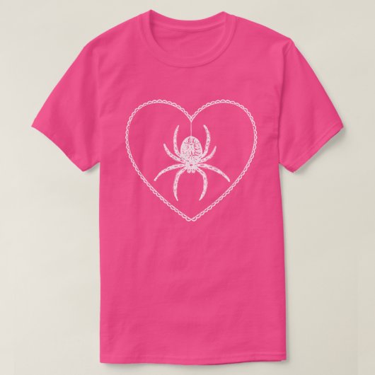 Rosa Spider Herz T - Shirt (Design vorne)