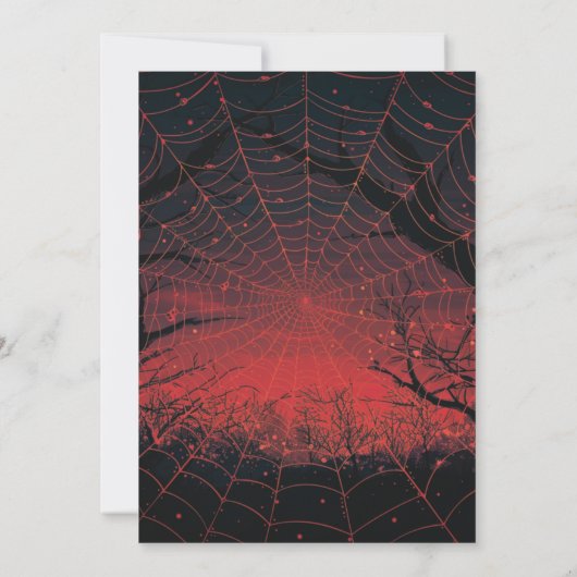 Rosa Spiderweb-Halloween-Party Einladung (Rückseite)