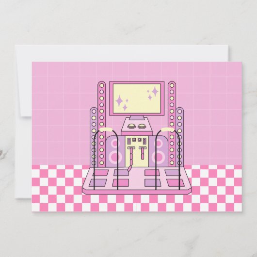 Rosa Spielbahn Einladung (Rückseite)