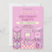 Rosa Spielbahn Einladung (Vorderseite)