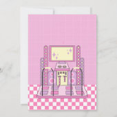 Rosa Spielecke Babydusche Einladung (Rückseite)