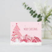 Rosa spielerischer Winter Weihnachten  (Stehend Vorderseite)