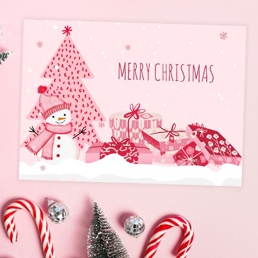 Rosa spielerischer Winter Weihnachten
