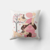 Rosa spielerisches Welpen-Kissen Kissen (Rückseite)