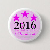 Rosa spielt Hillary Rodham Clinton 1. weibliches Button (Vorderseite)