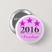 Rosa spielt Hillary Rodham Clinton 1. weibliches Button (Vorne & Hinten)