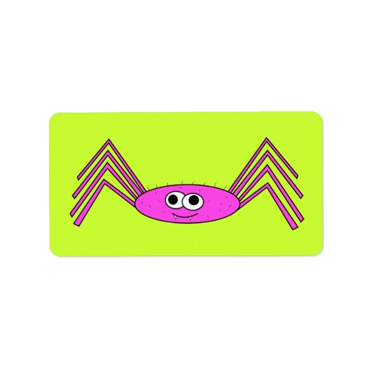 Rosa Spinne auf Etikett Adressaufkleber (Vorne)