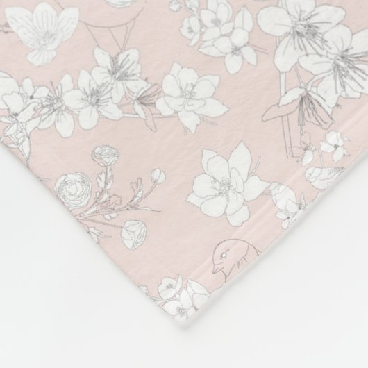 Rosa Spinne, Blume Fleecedecke (Ecke)