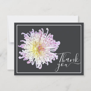 Rosa Spinne Mum mit grauem Hintergrund Danke Postkarte