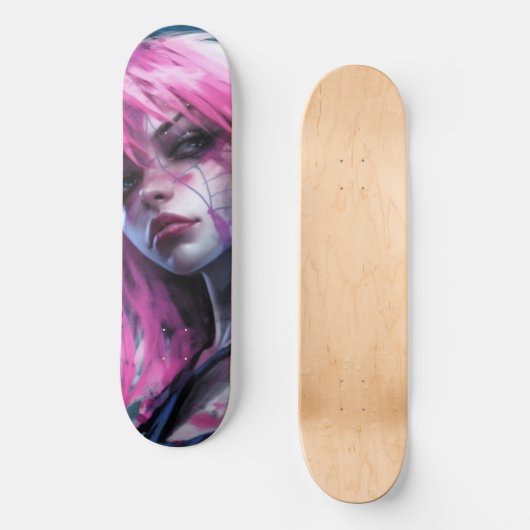 Rosa Spinne Skateboard (Vorderseite)