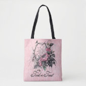 Rosa Spinnennetze mit Rose | Trick oder Trete Tasche (Vorderseite)