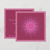 Rosa Spinner-Mandala Einladung (Vorne/Hinten)