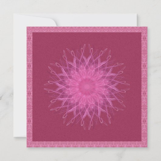Rosa Spinner-Mandala Einladung (Vorderseite)