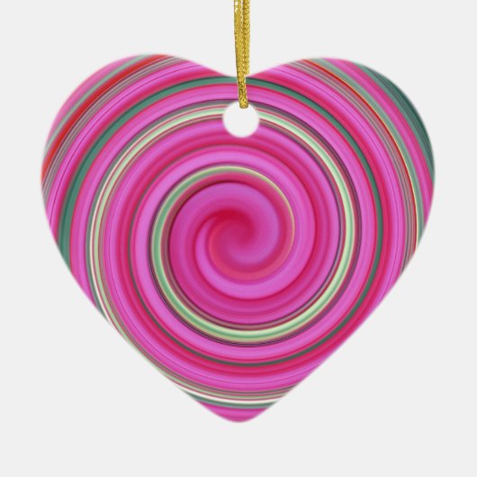 Rosa Spiralbild Keramikornament (Vorne)