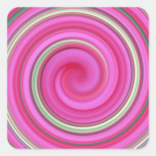 Rosa Spiralbild Quadratischer Aufkleber