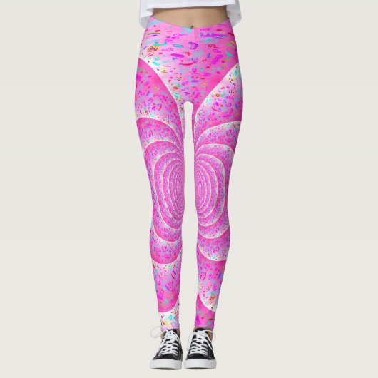 Rosa Spirale Leggings (Vorderseite)