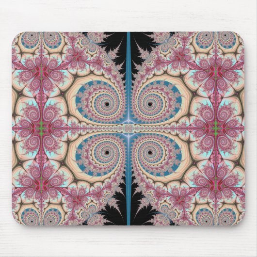 Rosa Spiralen Mousepad (Vorne)