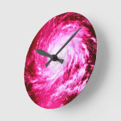 Rosa Spiralpinfelge Kissen Runde Wanduhr (Winkel)