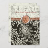 Rosa Spitze-Brautpartyeinladung Einladung (Vorne/Hinten)