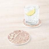 Rosa Spitze mit Rosen Untersetzer (Seite)