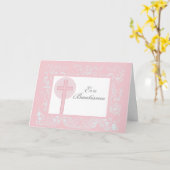 Rosa Spitze-Taufe, spanisch Karte (Gelbe Blume)