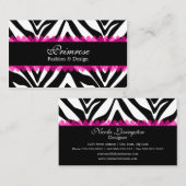 Rosa Spitze und Zebra drucken elegantes Visitenkarte (Vorne/Hinten)