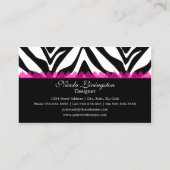 Rosa Spitze und Zebra drucken elegantes Visitenkarte (Rückseite)